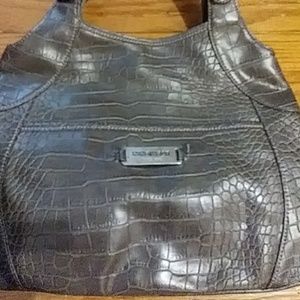Nine West grey faux croc mid size bag